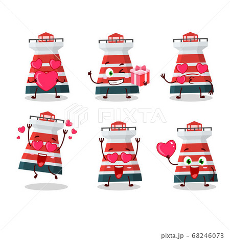 Mercusuar cartoon character with love cute emoticon 68246073