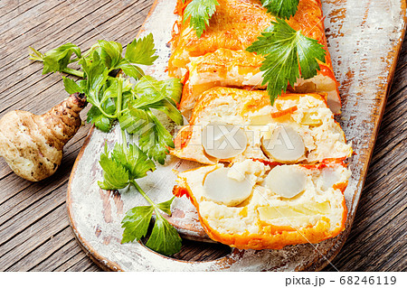 Appetizing vegetable terrine 68246119
