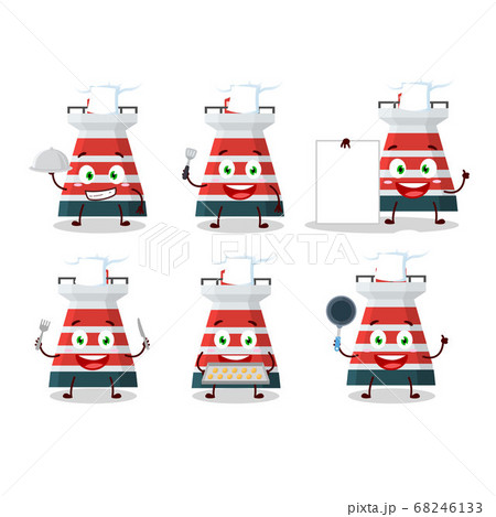 Cartoon character of mercusuar with various chef emoticons 68246133