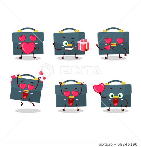 Briefcase cartoon character with love cute emoticon Briefcase cartoon character with love cute emoticon 68246190