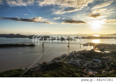 Sunset over Mokpo Bridge Sunset over Mokpo Bridge 68247261