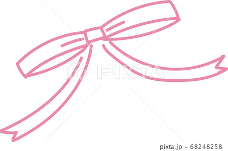 手描き風のシンプルな線のリボンのイラストのイラスト素材 6458