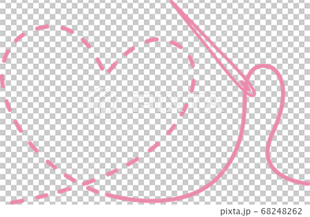 手繪風格簡單線條心形刺繡圖 68248262