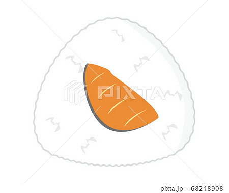 三角に握ったおにぎりのベクターイラスト　鮭のおにぎり 68248908