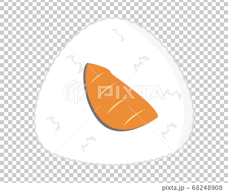 三角に握ったおにぎりのベクターイラスト　鮭のおにぎり 68248908