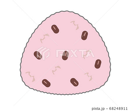 三角に握ったおにぎりのベクターイラスト 赤飯のおにぎりのイラスト素材 6411