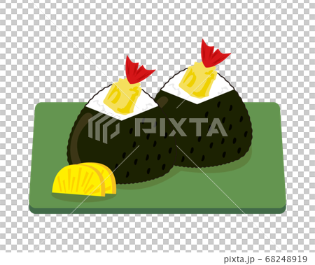 三角に握ったおにぎりのベクターイラスト 天むすのイラスト素材 6419