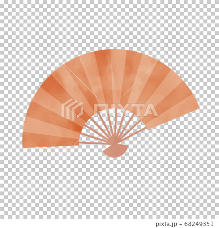 年賀状用やさしい水彩カラーの扇子のイラストのイラスト素材