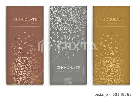 Silver and gold set of chocolate bar packaging. 68249569