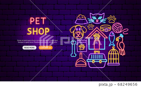 Pet Shop Neon Banner Design 68249656