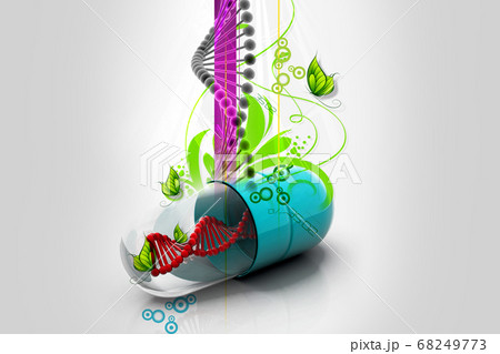 Capsule with dna in abstract background 68249773