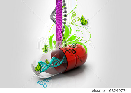 Capsule with dna in abstract background 68249774