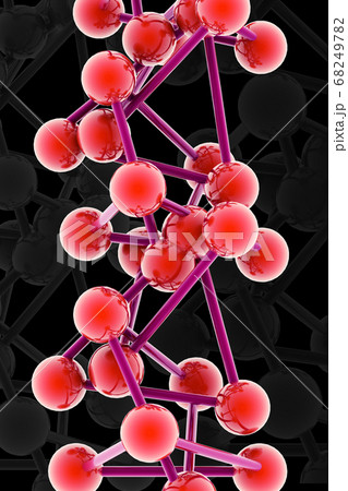 3d Model of a molecule from color spheres and rod 3d Model of a molecule from color spheres and rod 68249782
