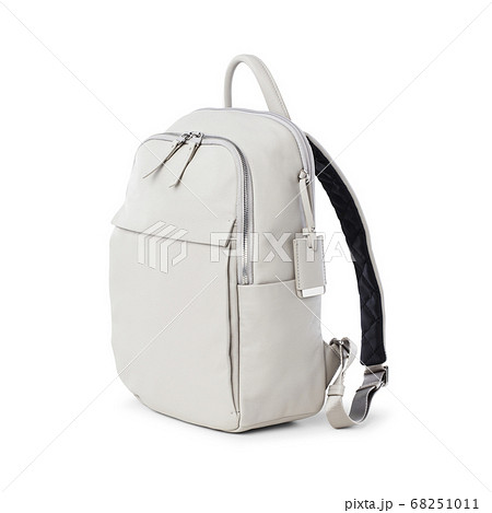 White Leather Mini Backpack Isolated on White - Stock Photo [67614389] -  PIXTA