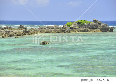 【鹿児島県　奄美大島】用海岸の珊瑚礁 68251611