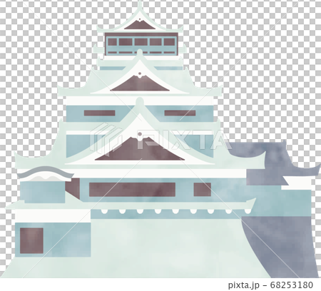 Illustration of a castle in gentle watercolor color 68253180