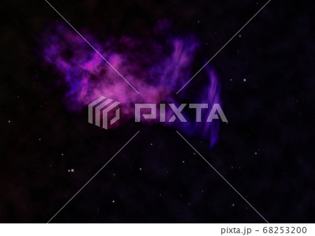 Distant flickering star array and cold cosmic nebula. 68253200