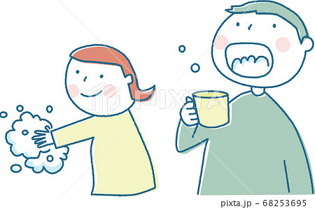 手洗いうがいをしようのイラスト素材 手洗いうがいをしようのイラスト素材