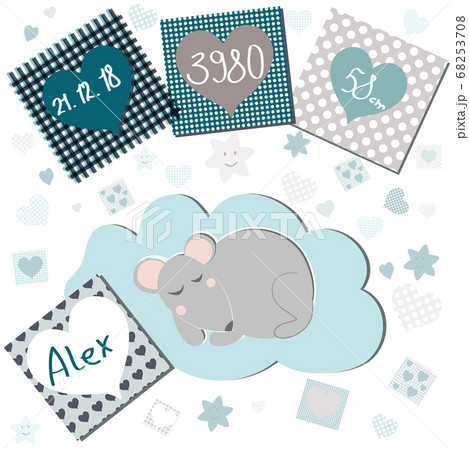 Card with a mouse in a blue tone 68253708