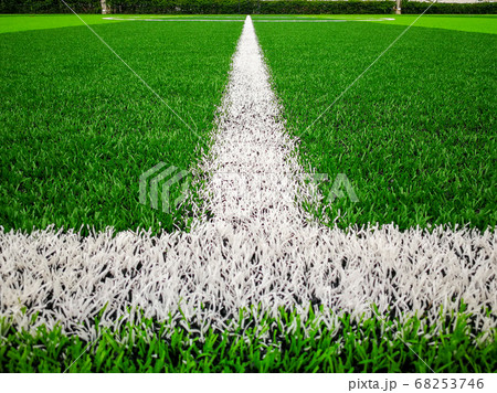 Football field, astro turf surface. Close up of Football field, astro turf surface. Close up of 68253746