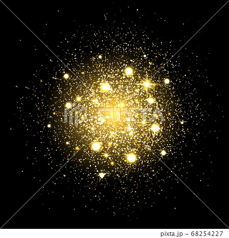 Glitter particles background. Gold glitter powder 68254227