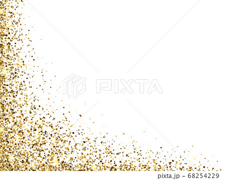 Glitter gold frame with sparkles and dust on white 68254229