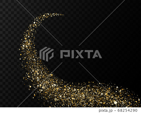 Glitter golden wave. Trail of sparkling particles Glitter golden wave. Trail of sparkling particles 68254290