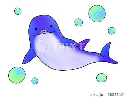 Water Bubbles And Dolphins Seen From The Front Stock Illustration