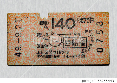 【軟券】乗車券 国鉄線 西船橋から140円区間 【軟券】乗車券 国鉄線 西船橋から140円区間 68255443