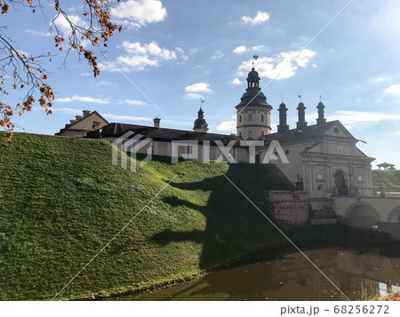 Old, ancient medieval castle with spiers Old, ancient medieval castle with spiers 68256272