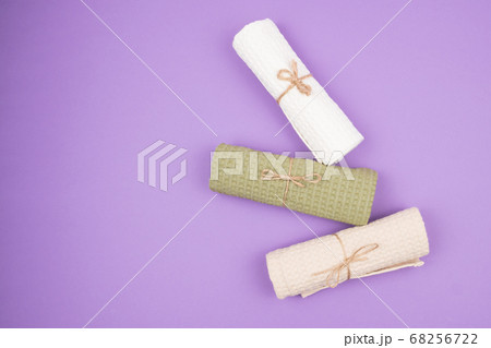 Three-folded into a roll and tied with a rope Three-folded into a roll and tied with a rope 68256722