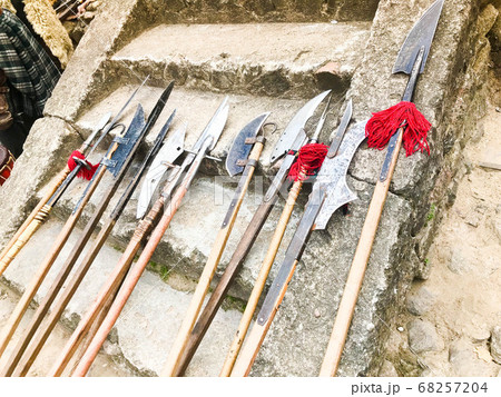 The old ancient medieval cold weapons, axes 68257204