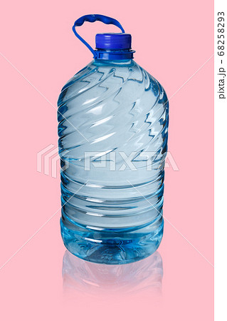 Big bottle of water on pink background 68258293