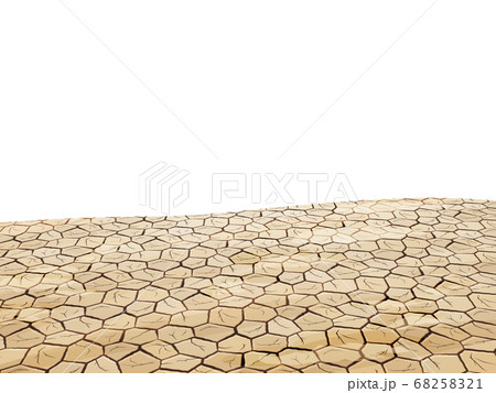 荒地の背景 乾燥してひび割れた大地のイラスト 地面のイラスト素材 6521