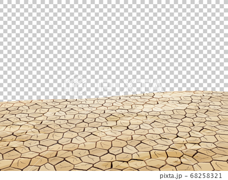 荒地の背景 乾燥してひび割れた大地のイラスト 地面のイラスト素材 6521