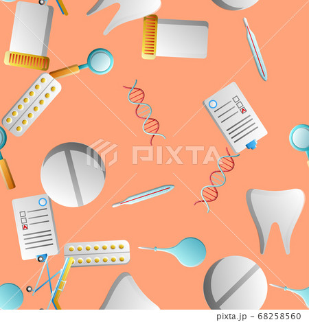 Endless seamless pattern of medical scientific 68258560