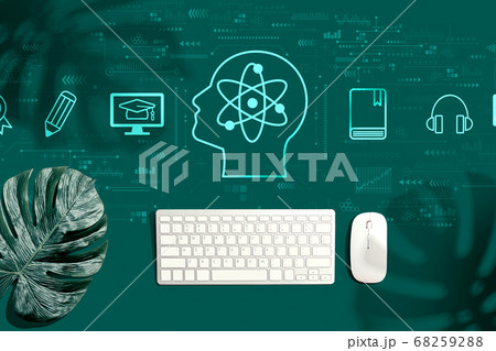 Online education concept with a computer keyboard 68259288