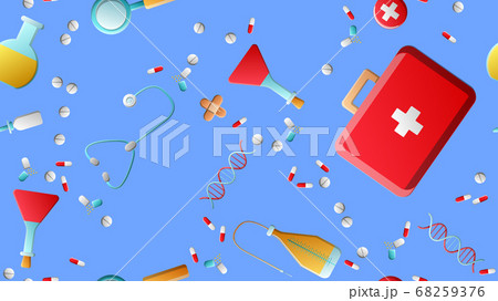 Endless seamless pattern of medical scientific 68259376