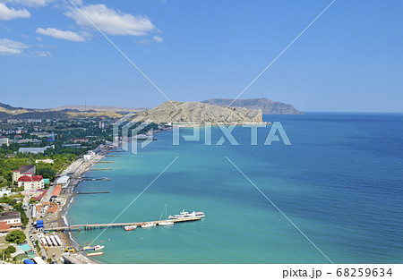 View of the turquoise sea and beaches 68259634