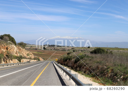 snow lies on Mount Hermon, a mountain range located on the border of Syria, Lebanon and Israel snow lies on Mount Hermon, a mountain range located on the border of Syria, Lebanon and Israel 68260290