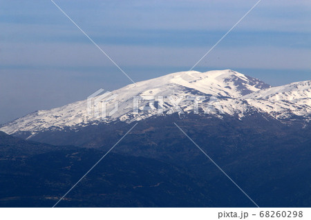 snow lies on Mount Hermon, a mountain range located on the border of Syria, Lebanon and Israel	 68260298