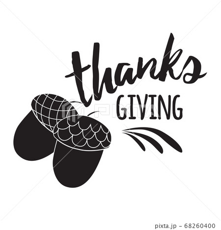 Vector print with words Thanks Giving in black 68260400