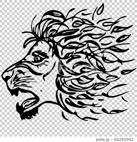 roaring lion head sketch