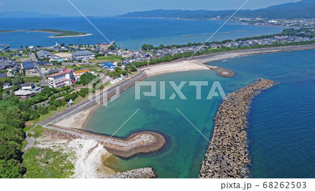 富岡海水浴場のドローン空撮 68262503