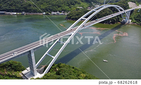 天草五橋・新天草1号橋（天城橋）の空撮 68262618