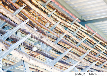 Metal wires in a bunch. Technological tubes 68263096