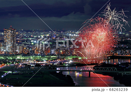 葛飾納涼花火大会の写真素材