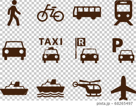 象形圖的運輸集（手繪樣式版本） 68265497