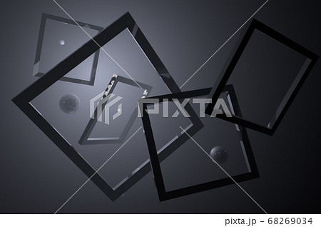 3D geometric shapes in a gray fog, located chaotically and creating absurdity 3D geometric shapes in a gray fog, located chaotically and creating absurdity 68269034