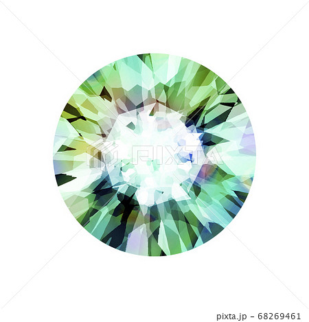 ダイヤモンド 宝石 緑 イラストのイラスト素材